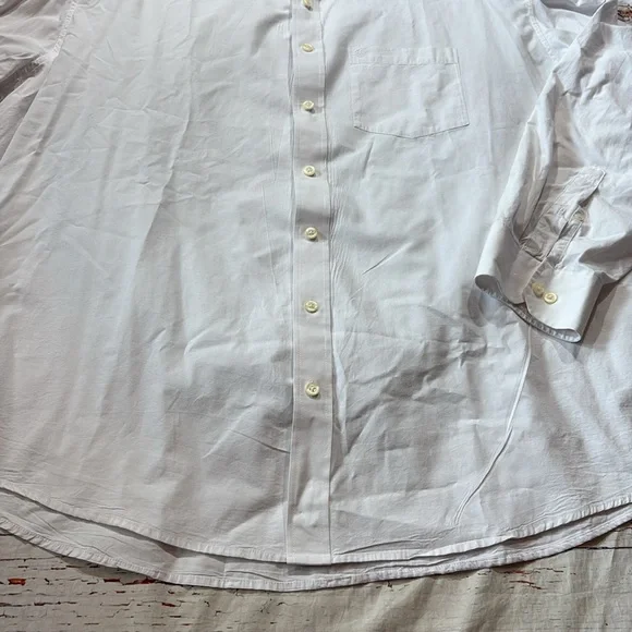 IZOD Cotton White Pocket Long Sleeve Button Down Shirt sz 4XLT - Picture 7 of 11